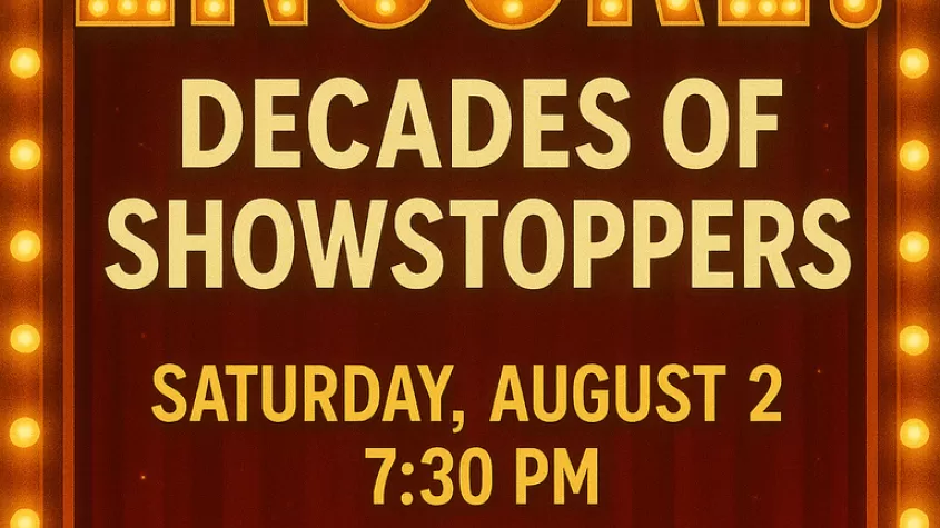 event poster done in vintage marquee lights in red and orange saying the event title in big bold font