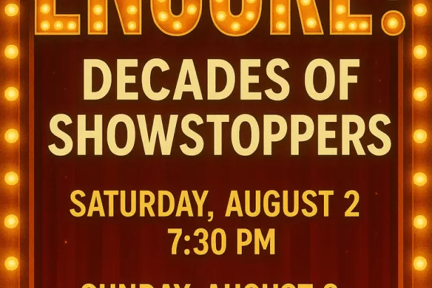 event poster done in vintage marquee lights in red and orange saying the event title in big bold font
