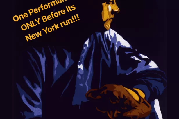 black background with a pixelated image of a man and a baseball glove in shadows and yellow title font
